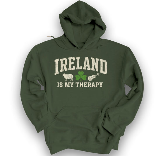 Ireland Is My Therapy Hoodie - Military Green