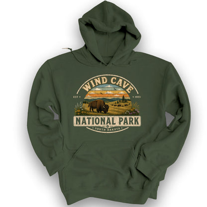 Wind Cave Medallion Hoodie - Military Green