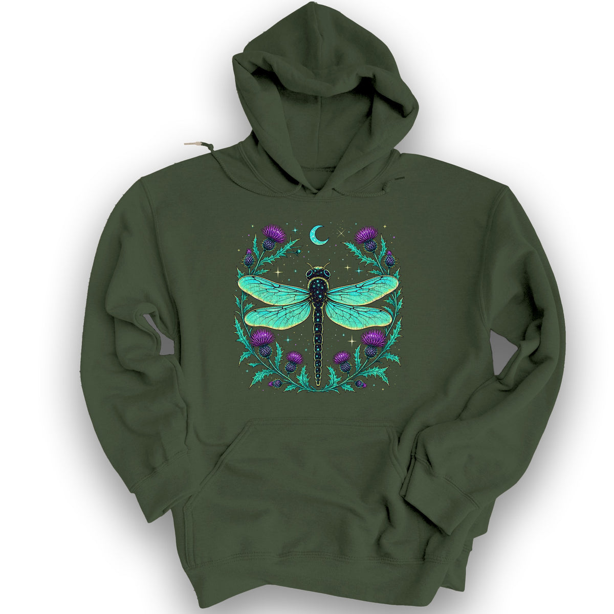 Lunar Dragonfly Hoodie - Military Green