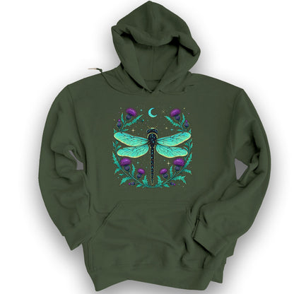 Lunar Dragonfly Hoodie - Military Green