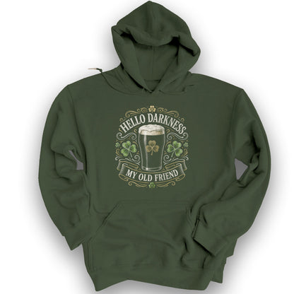 Darkness My Old Friend Irish Hoodie - Military Green