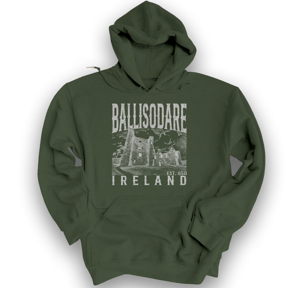 Ballisodare Ireland Sketch Hoodie - Military Green