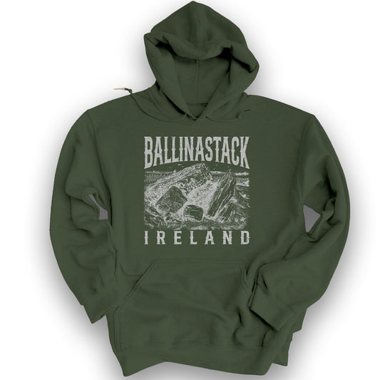 Ballinastack Ireland Sketch Hoodie - Military Green