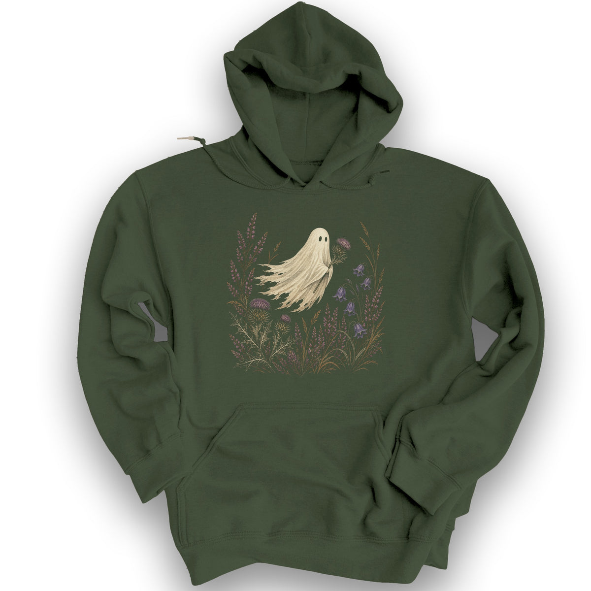 Thistle Ghost Florals Hoodie - Military Green