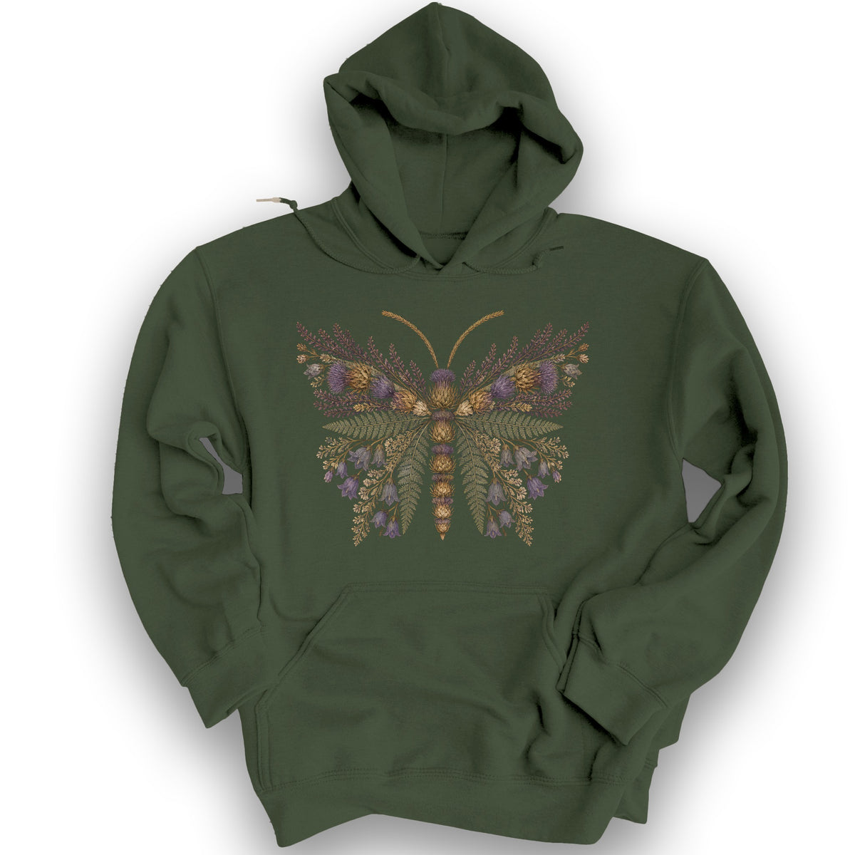 Thistle Butterfly Hoodie - Military Green