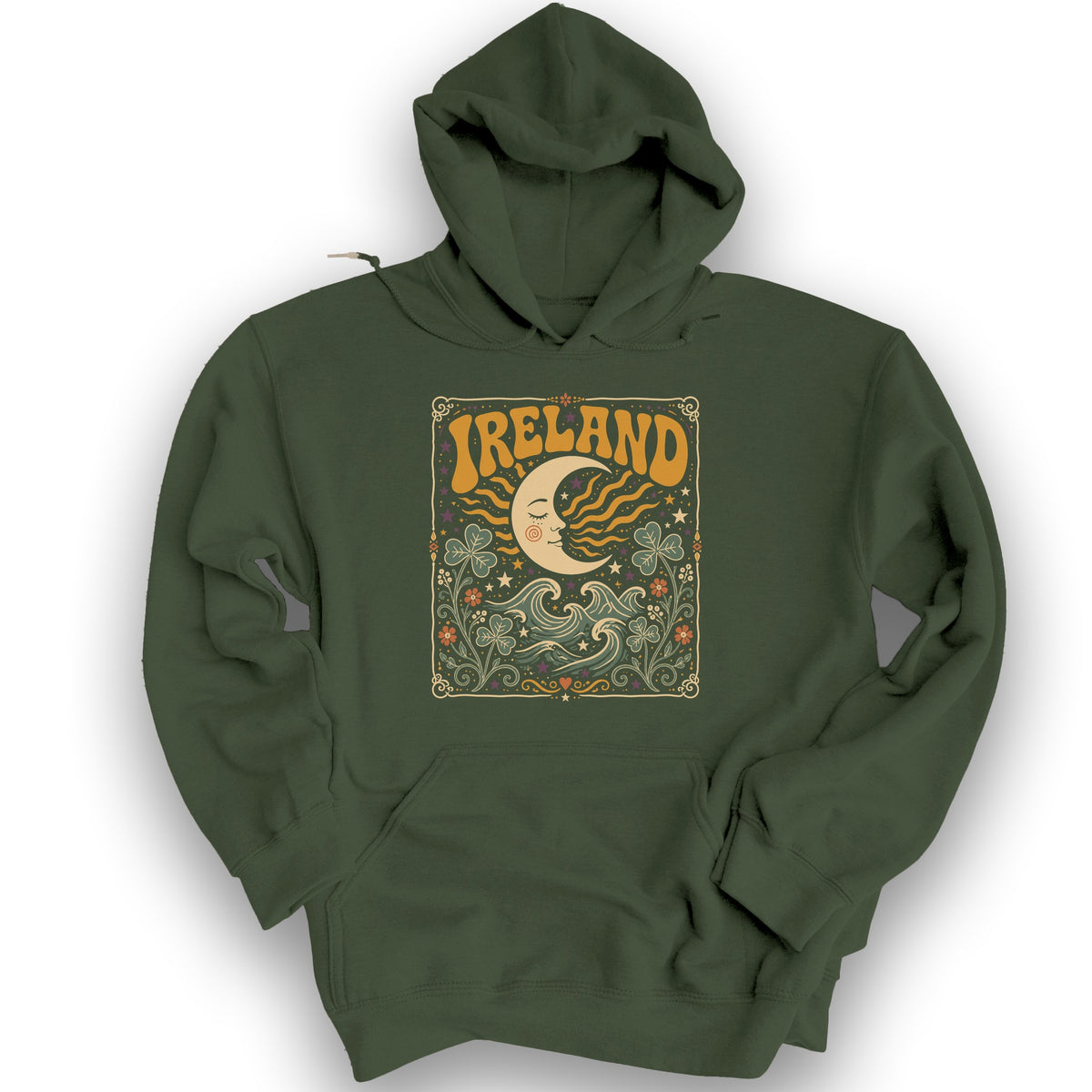 Ireland Bohemian Waves Hoodie - Military Green