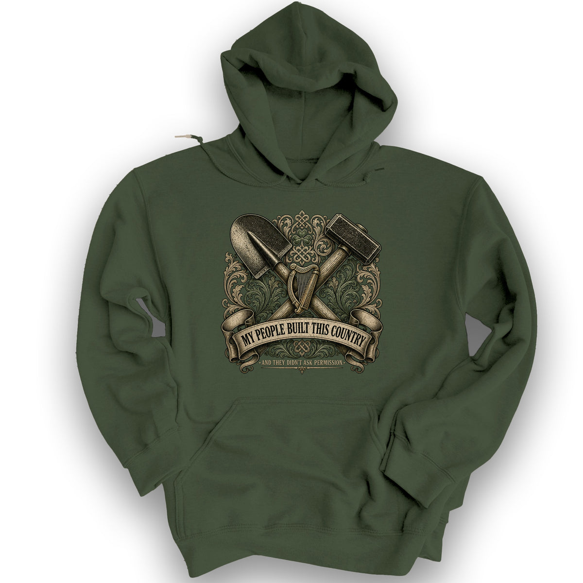 Irish Built Hoodie - Military Green