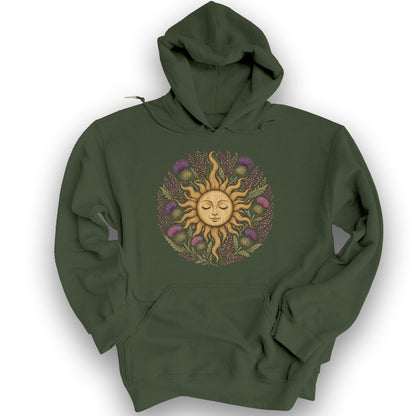 Thistle Celestial Sun Hoodie - Military Green