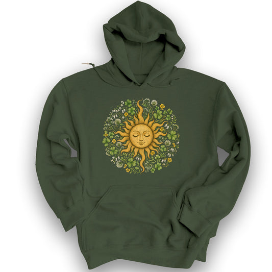 Shamrock Celestial Sun Hoodie - Military Green