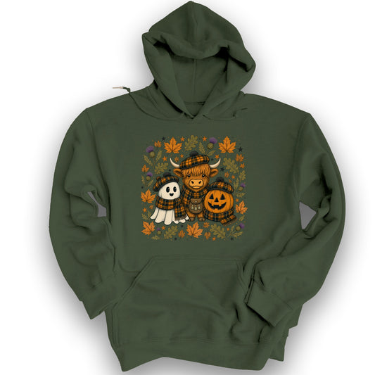 Autumn Plaid Trio Hoodie - Military Green