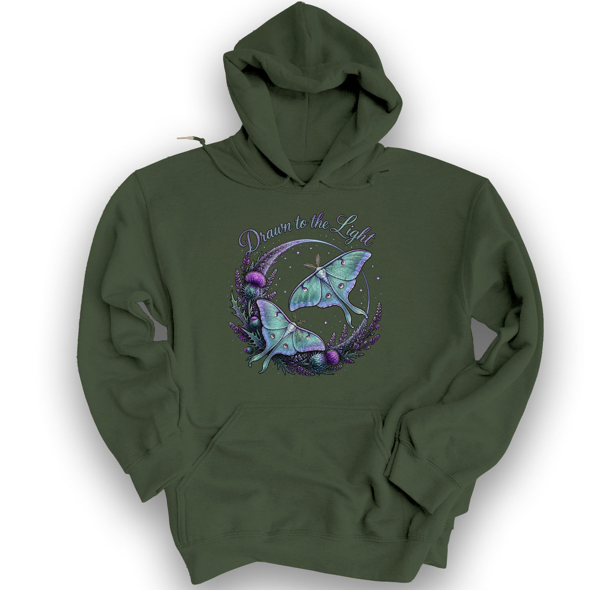 Drawn To The Light Hoodie - Military Green