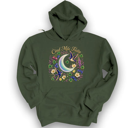 Céad Míle Fáilte Moon Hoodie - Military Green