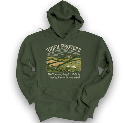 Plough Proverb Hoodie - Military Green