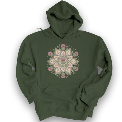 Thistle Mandala Hoodie - Military Green