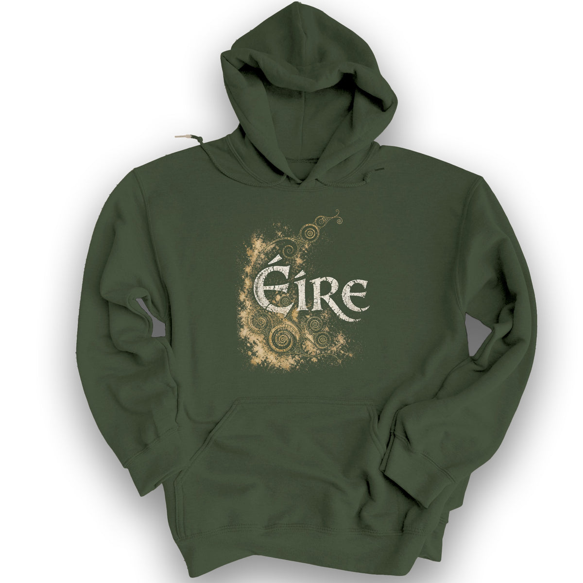 Éire Ancient Spirals Hoodie - Military Green