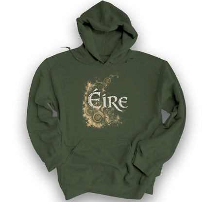 Éire Ancient Spirals Hoodie - Military Green