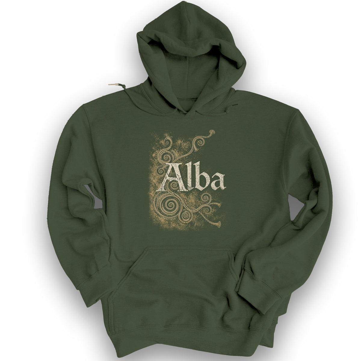 Alba Ancient Spirals Hoodie - Military Green
