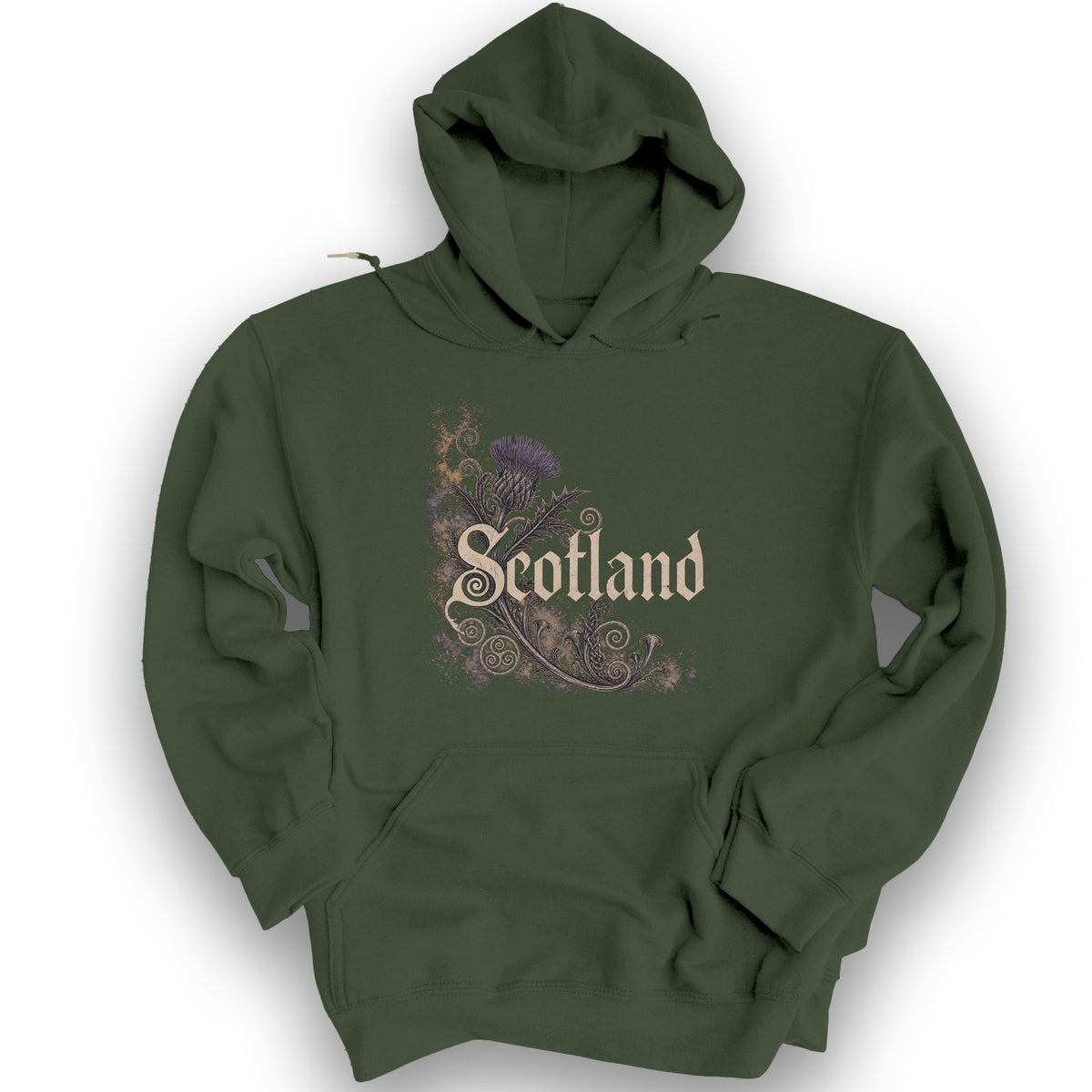 Scotland Ancient Symbols Hoodie - Military Green