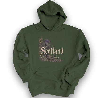 Scotland Ancient Symbols Hoodie - Military Green