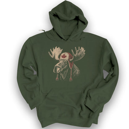 Canada Moose Cap Hoodie - Military Green