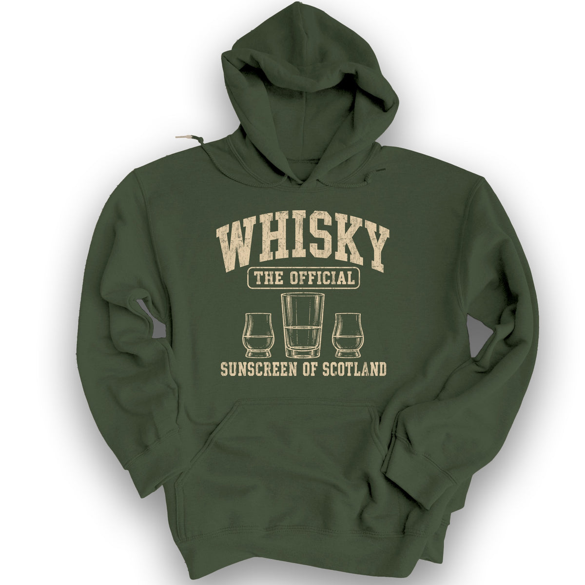 Whisky Scottish Sunscreen Hoodie - Military Green