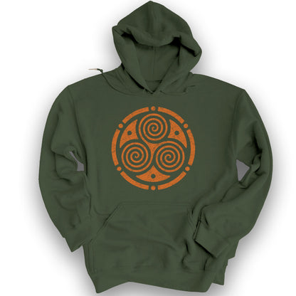 Triskele Circle Hoodie - Military Green