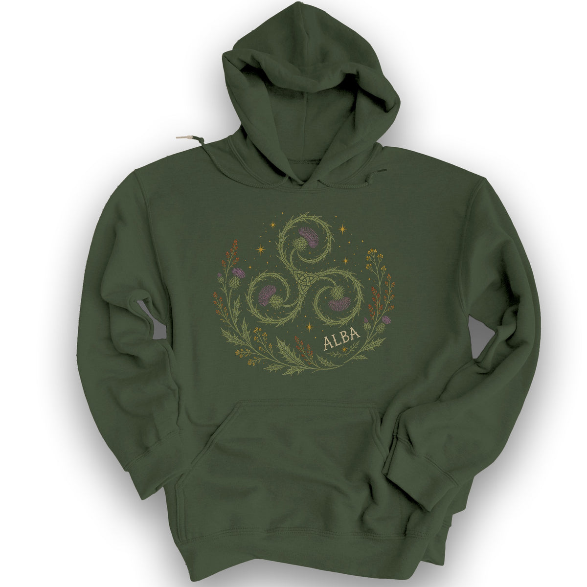 Alba Autumn Triskele Hoodie - Military Green