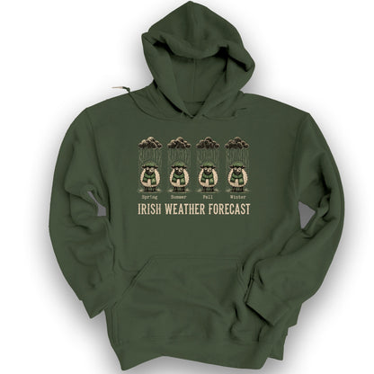 Irish Weather Forecast Hoodie - Military Green