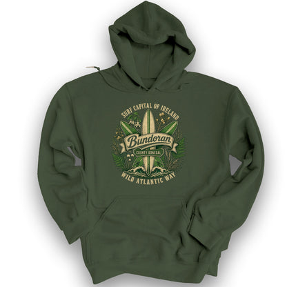 Bundoran Surf Capital Hoodie - Military Green