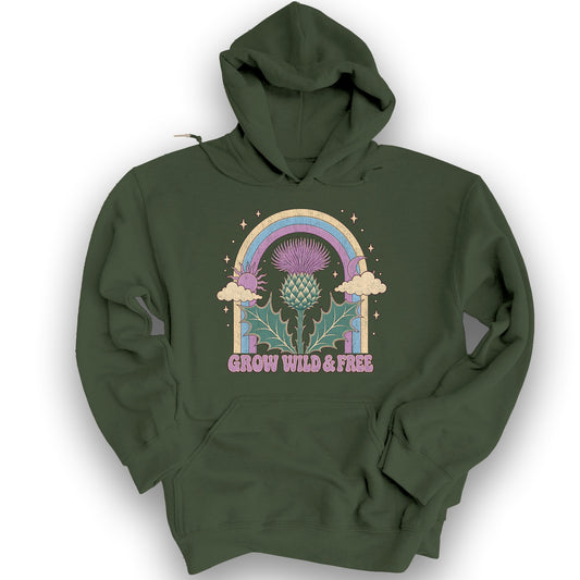 Wild & Free Thistle Hoodie - Military Green