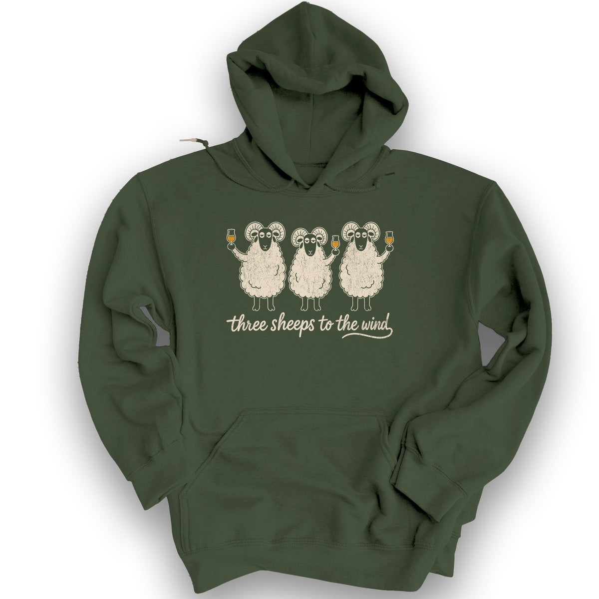 Three Sheeps Hoodie - Military Green