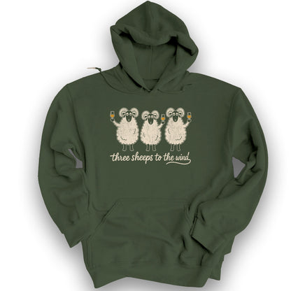 Three Sheeps Hoodie - Military Green