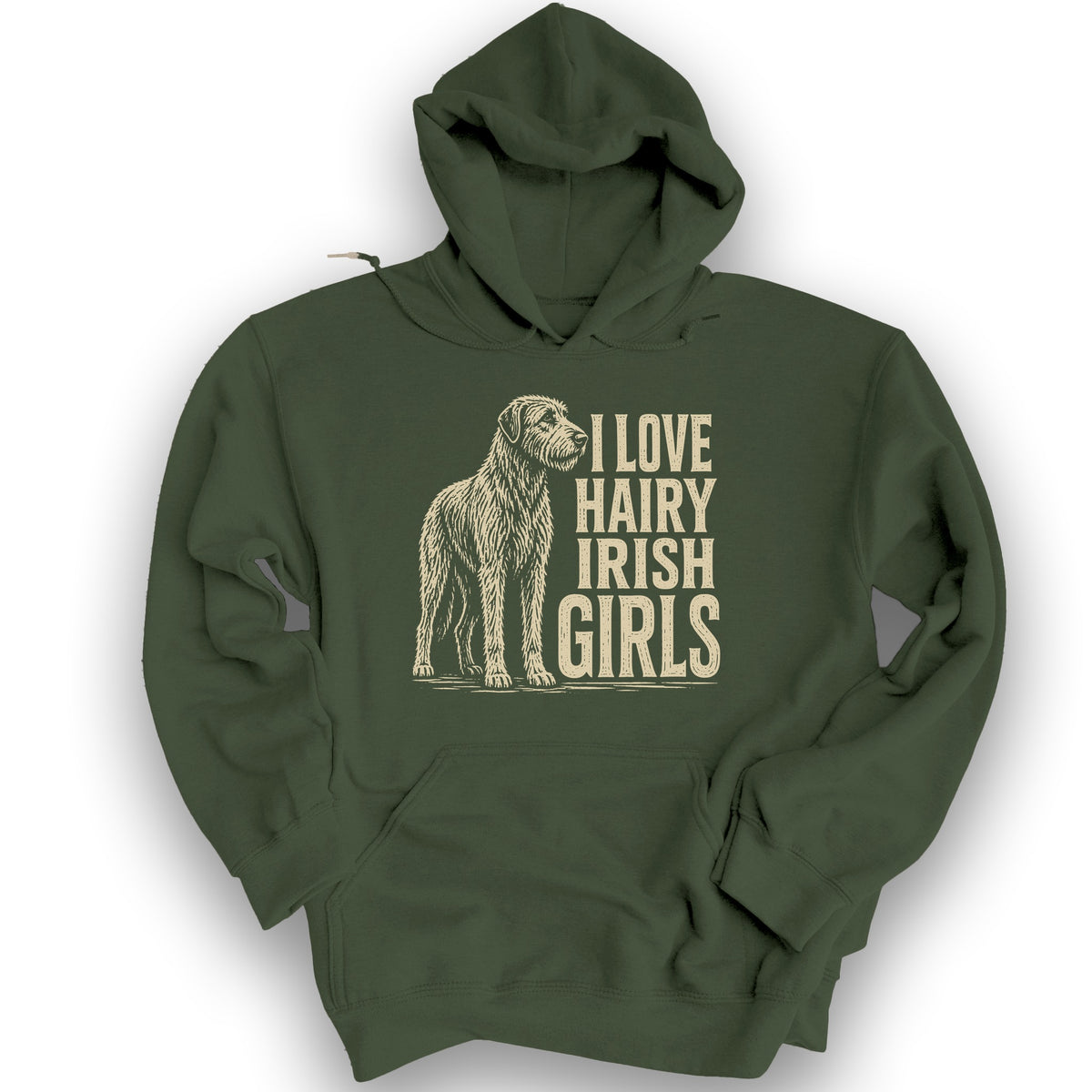 Irish Wolfhound Lover Hoodie - Military Green