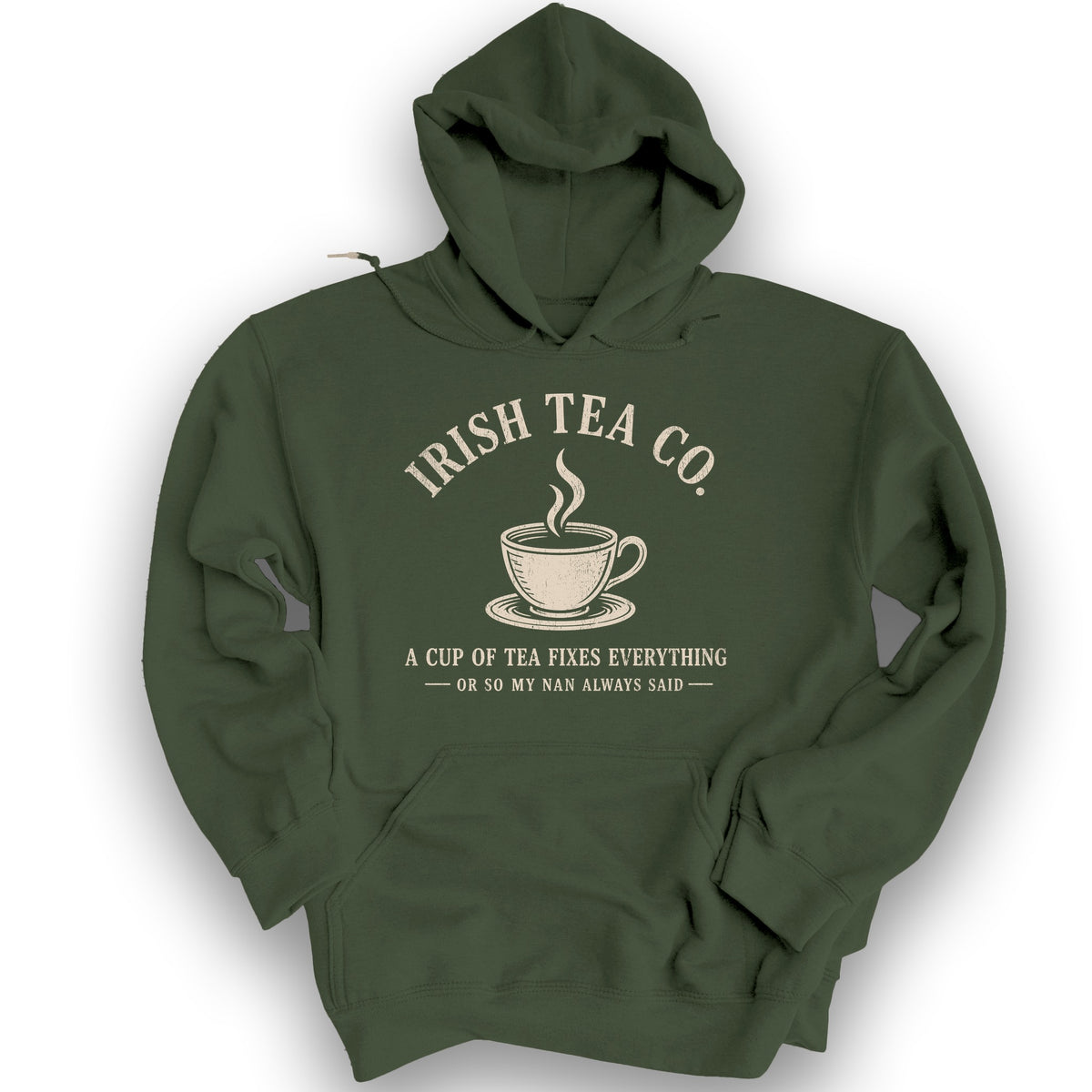 Irish Tea Company Hoodie - Military Green