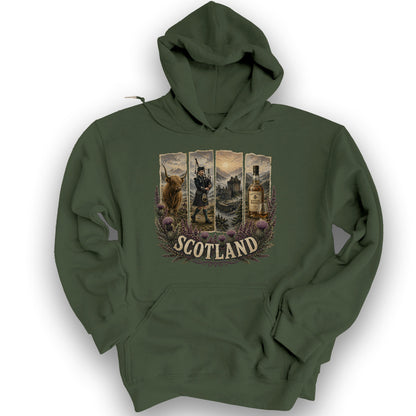 Scotland Panels Hoodie - Military Green