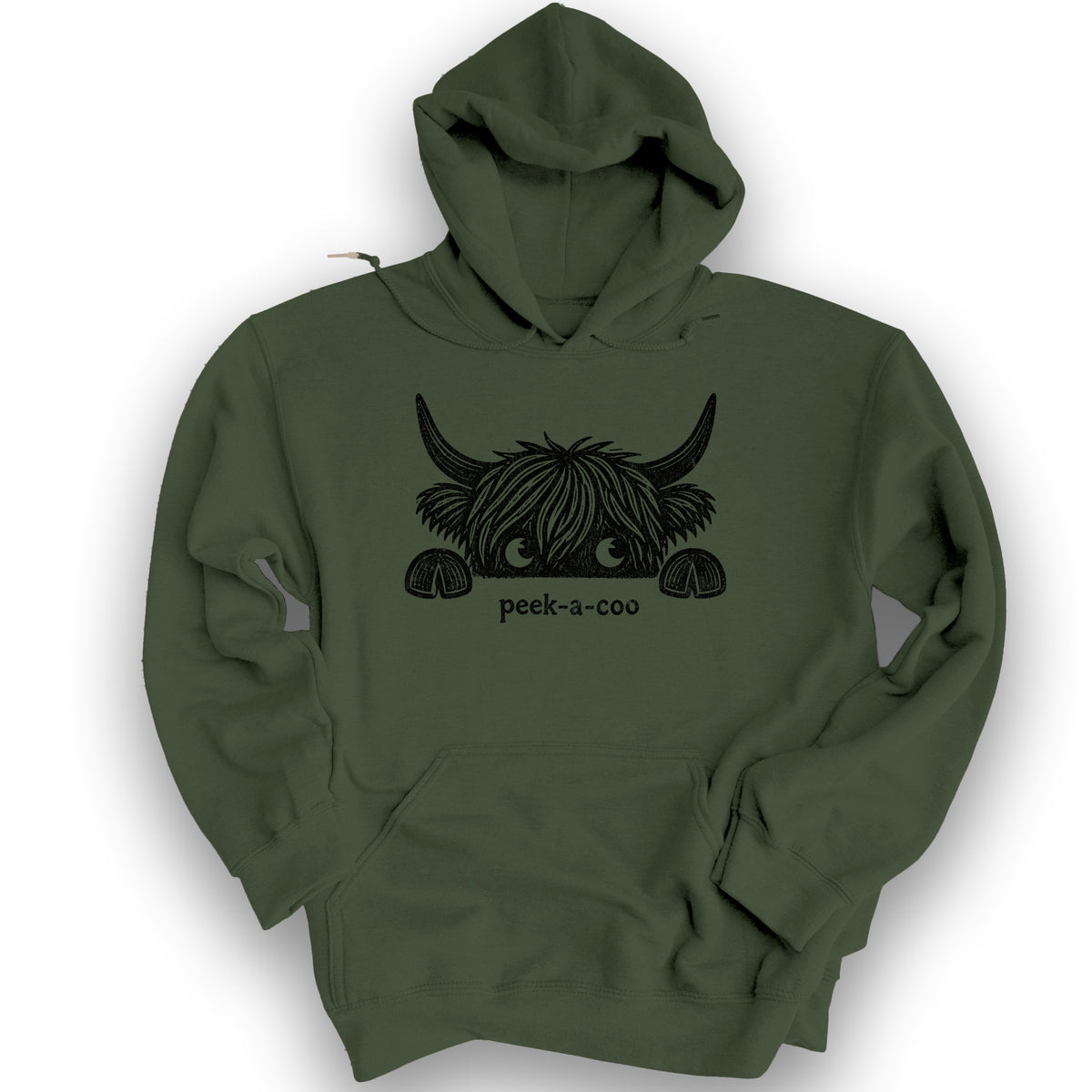 Peek-A-Coo Hoodie - Military Green