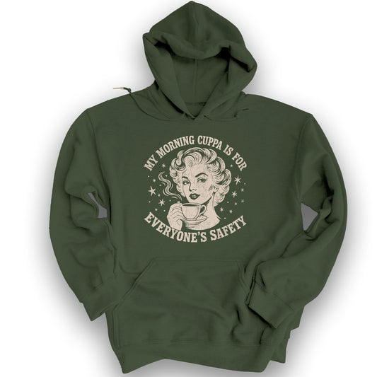 Morning Cuppa Safety Hoodie - Military Green