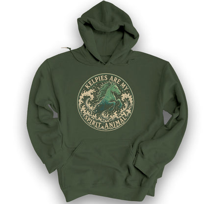 Kelpie Badge Hoodie - Military Green