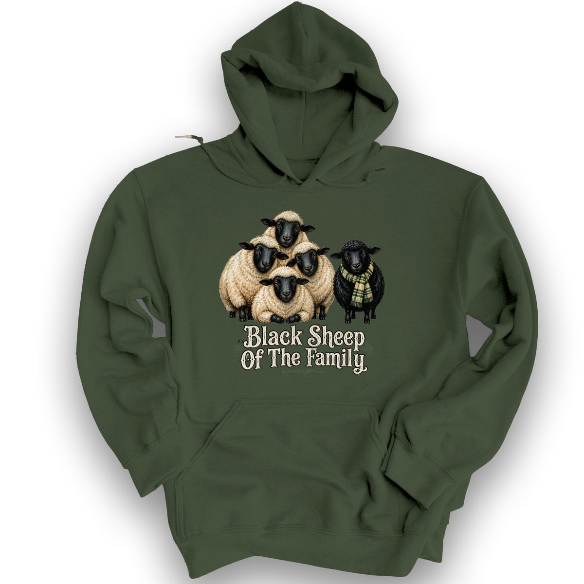 Black Sheep Family Hoodie - Military Green