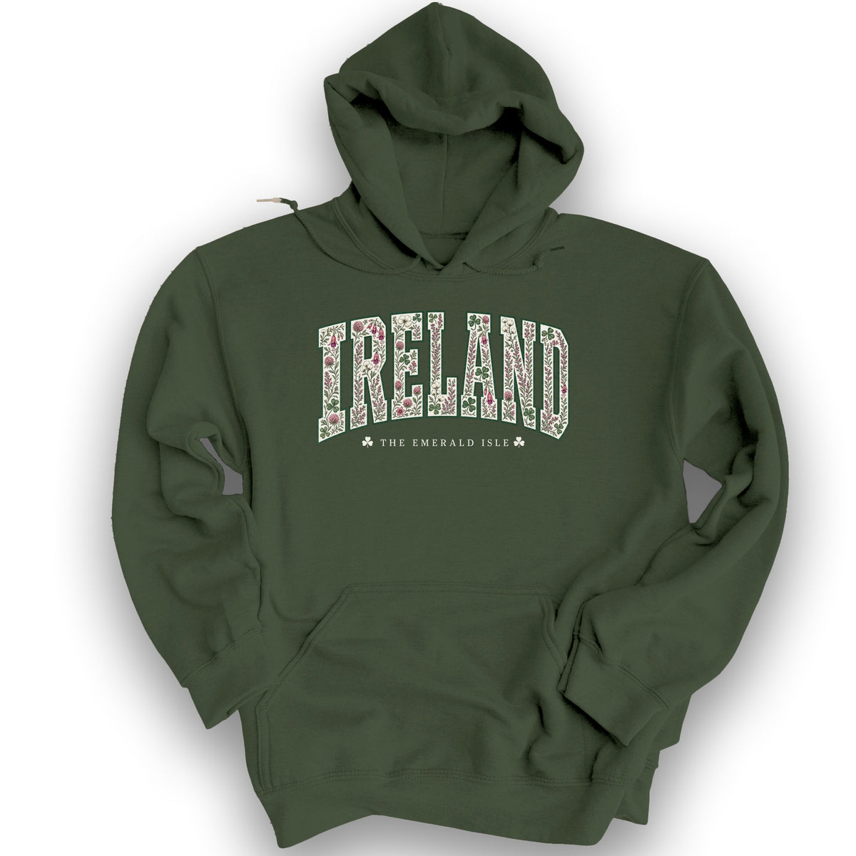 Ireland Varsity Floral Hoodie - Military Green