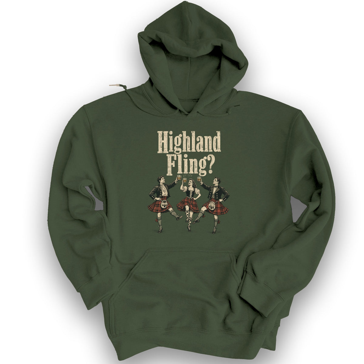 Highland Fling Trio Hoodie - Military Green