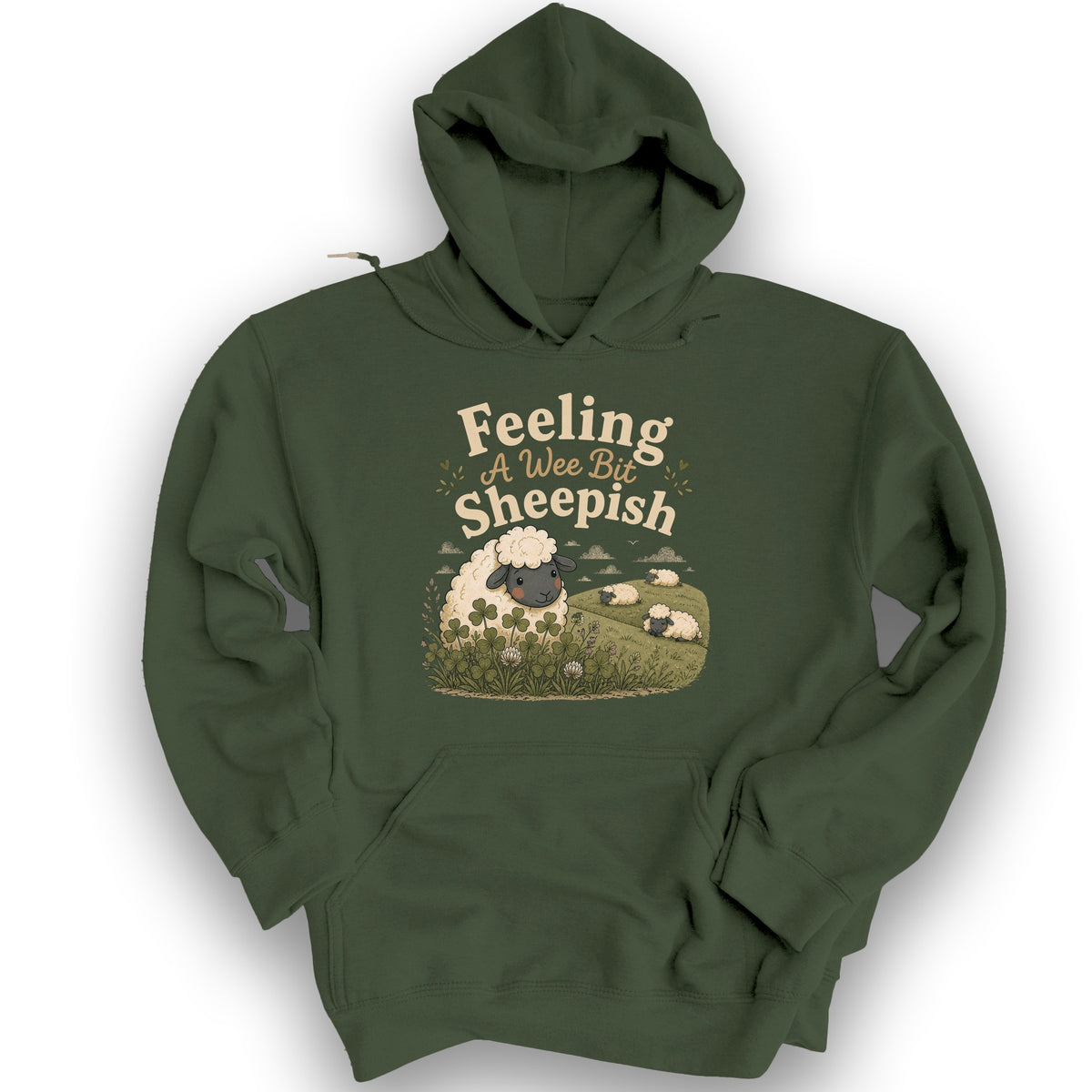 Wee Bit Sheepish Hoodie - Military Green