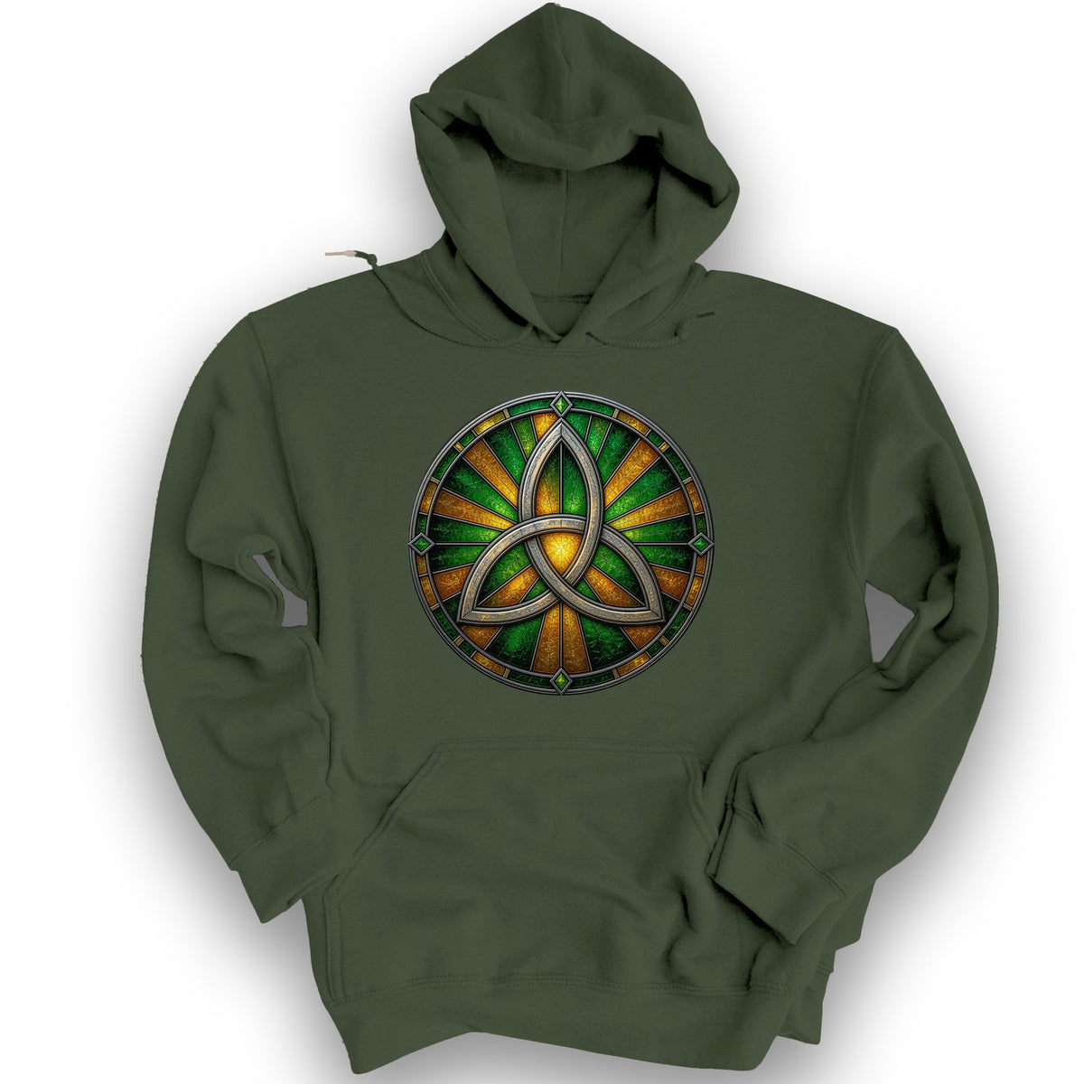 Celtic Circle Crest Hoodie - Military Green