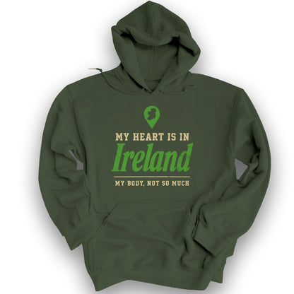 Heart Ireland Location Hoodie - Military Green