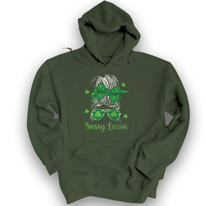 Irish Sassy Lassy Hoodie - Military Green