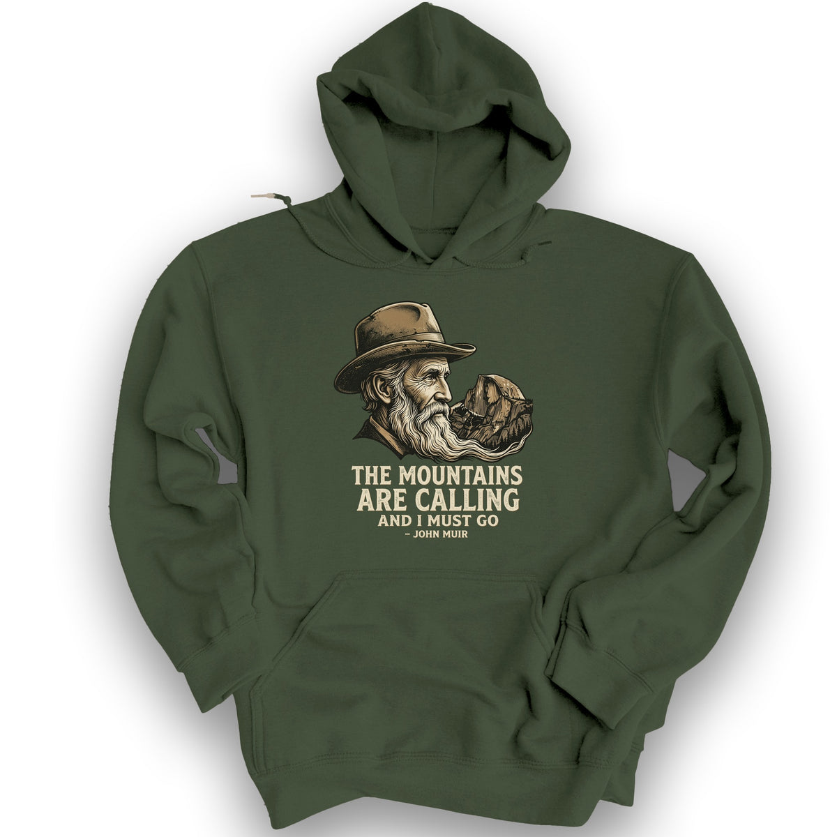 John Muir Mountains Hoodie - Military Green