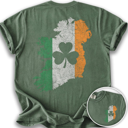 TriColor Ireland Front/Back Print T-Shirt - Moss