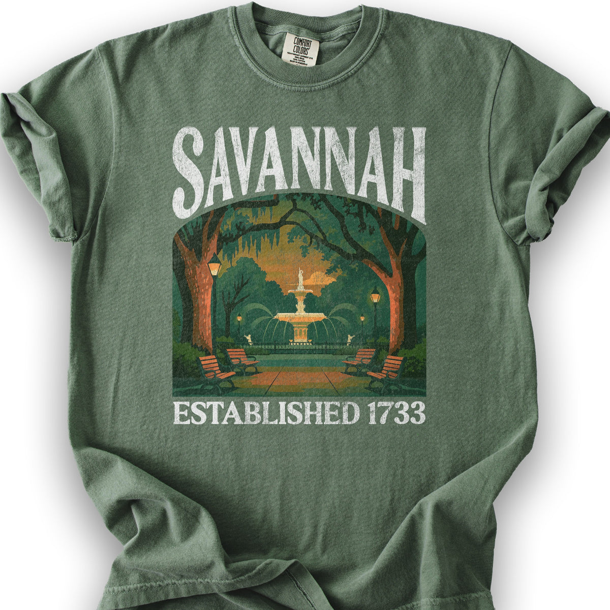 Savannah Georgia "Big and Bold" T-Shirt - Moss