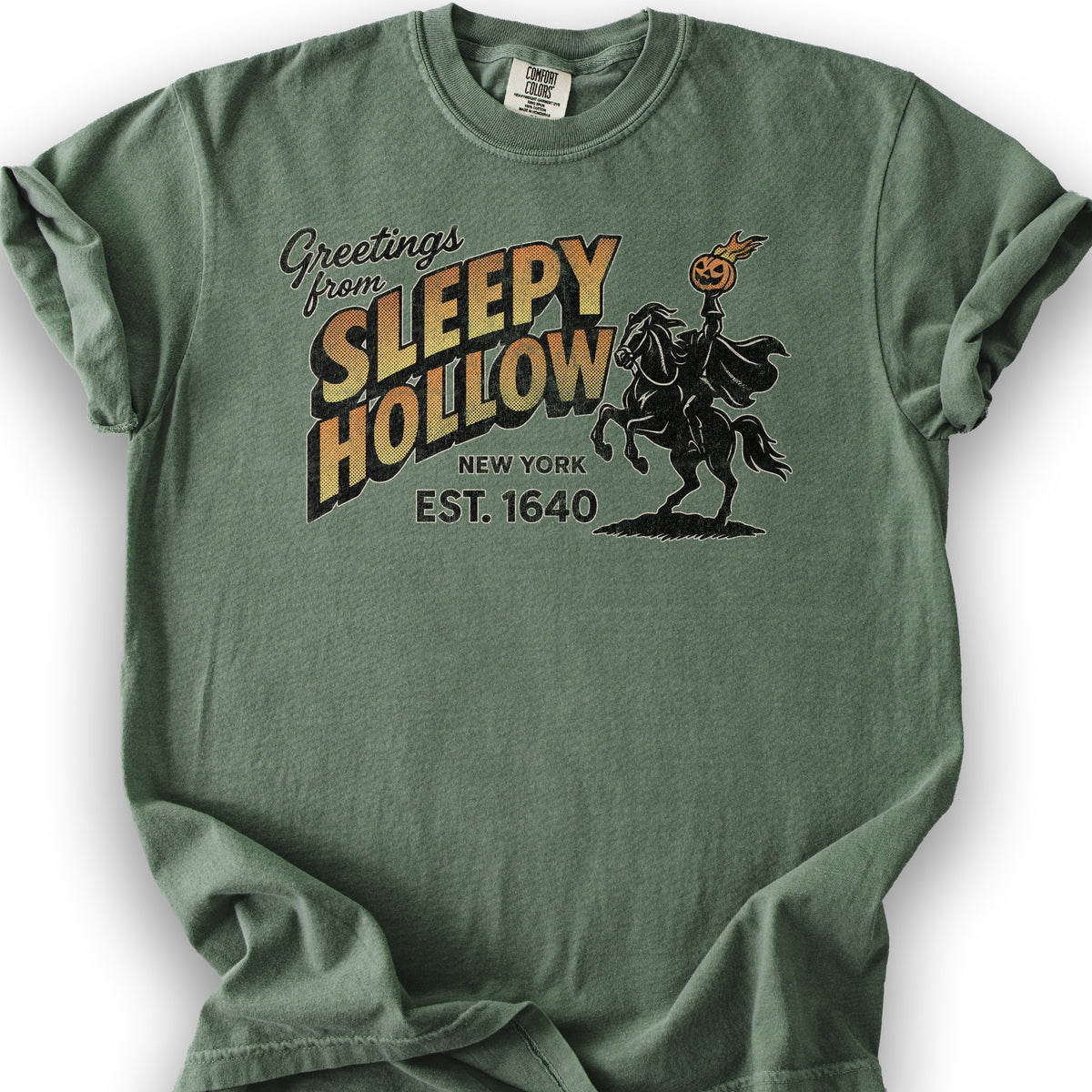 Greetings From Sleepy Hollow T-Shirt - Moss