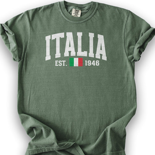 Italia Varsity Flag T-Shirt - Moss